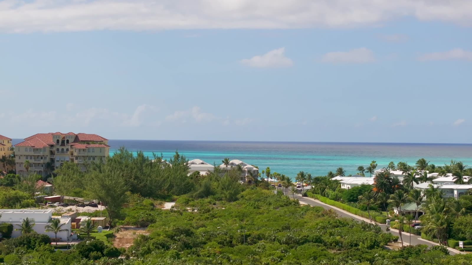 View over Grace Bay toward the turquoise sea